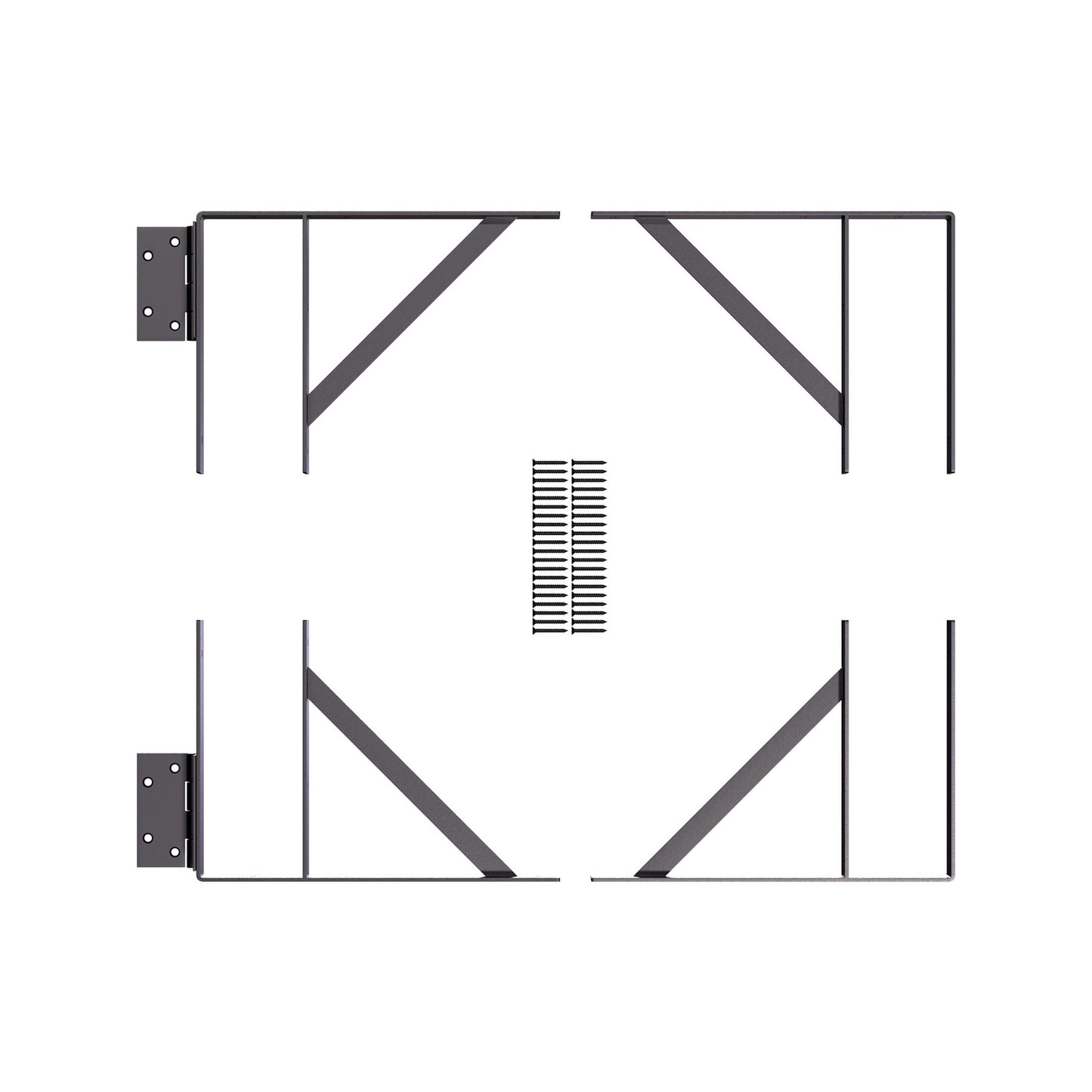 Peak Products Black Matte Heavy-Duty Steel Fence Gate Assembly Bracket Kit - 1500mm