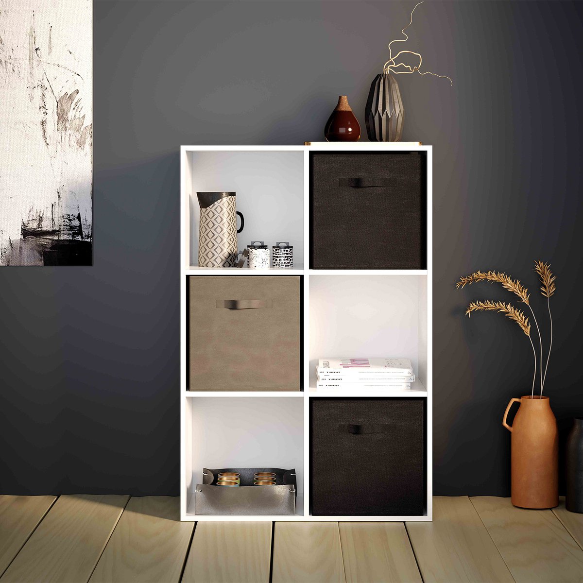 Flexi Storage Clever Cube 270 x 270 x 280mm Black Compact Fabric Insert - Black Black