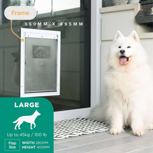 Hakuna Pets Large Aluminium Pet Door 280mm W 405mm H Durable Design