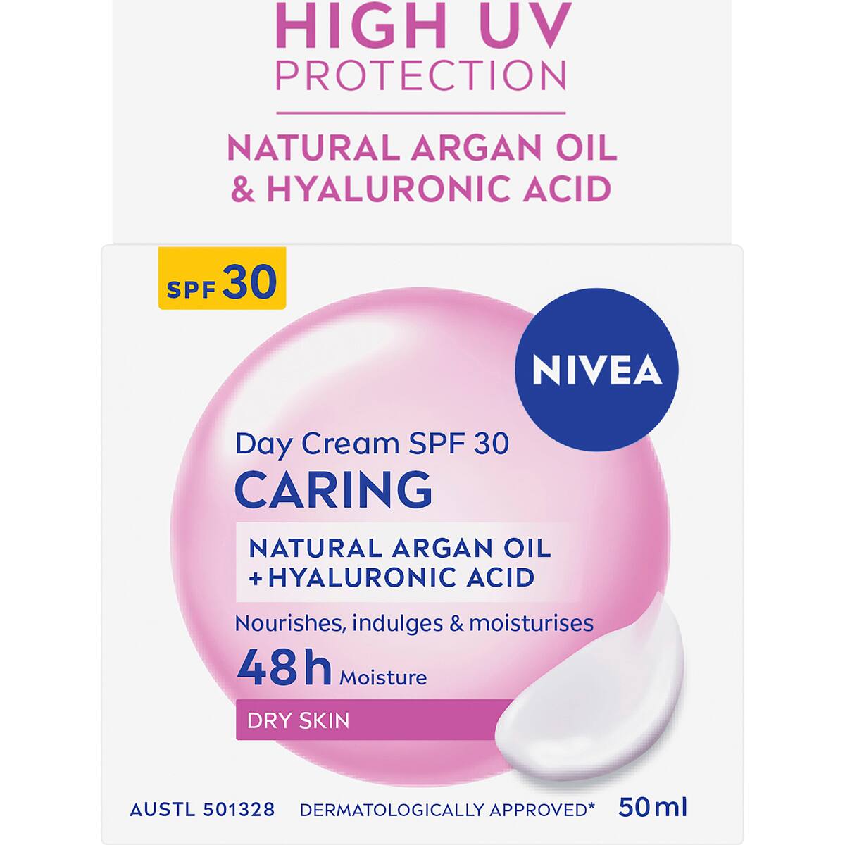 Nivea Caring Day Cream Face Moisturiser Spf 30 50ml