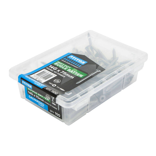 Titan Gal Bugle Batten Screw - 14g x 75mm - 100 Pack