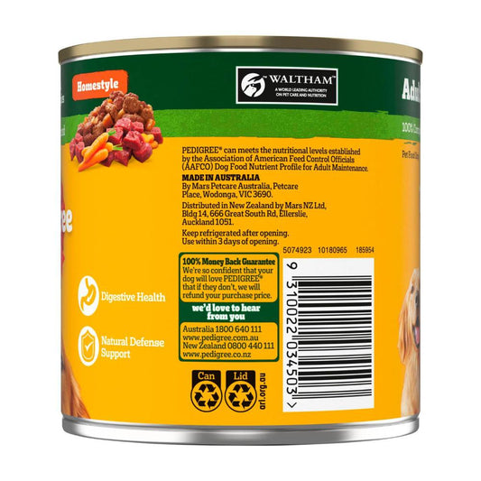 Pedigree Adult Wet Dog Food With Lamb Pasta & Vegies Homestyle Can - 700g