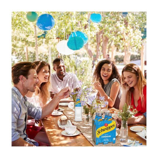 Schweppes Lemonade Soft Drink Bottle Glass Multipack 300ml x 4 Pack