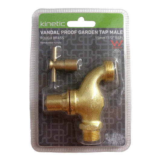 Kinetic 15mm Brass Male Vandal Proof Garden Tap