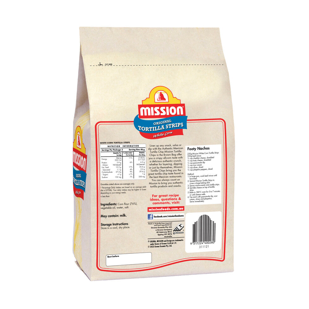 Mission Original White Corn Tortilla Strips - 230g