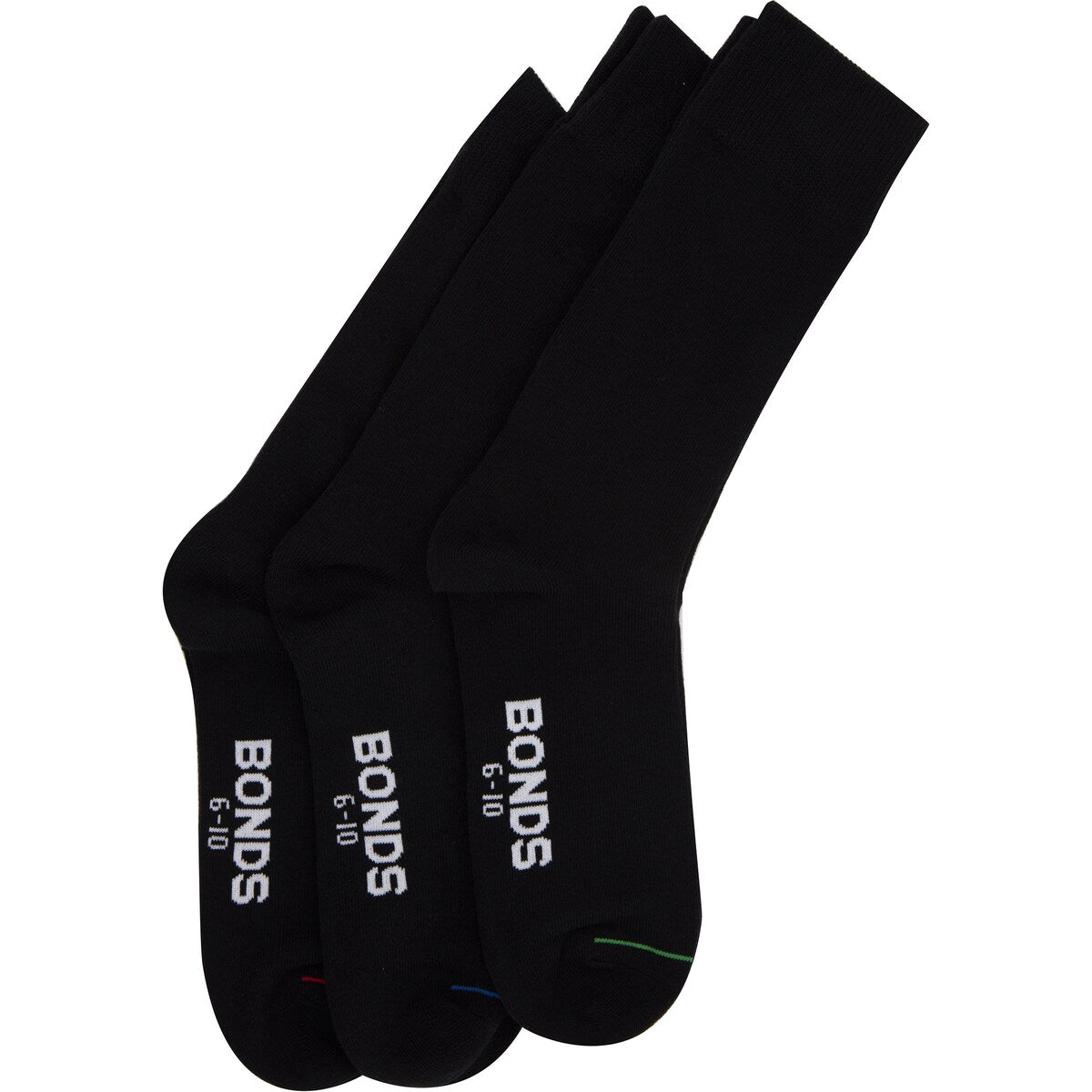 Bonds Socks Mens Plain Size 6-10 Assorted 3 Pack