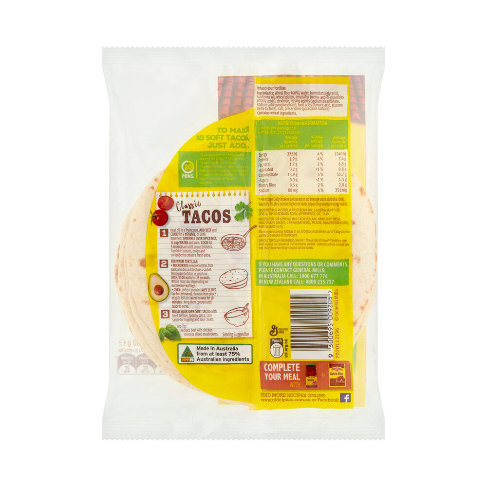 Old El Paso Tortillas Mini Tacos 10 Pack - 250g