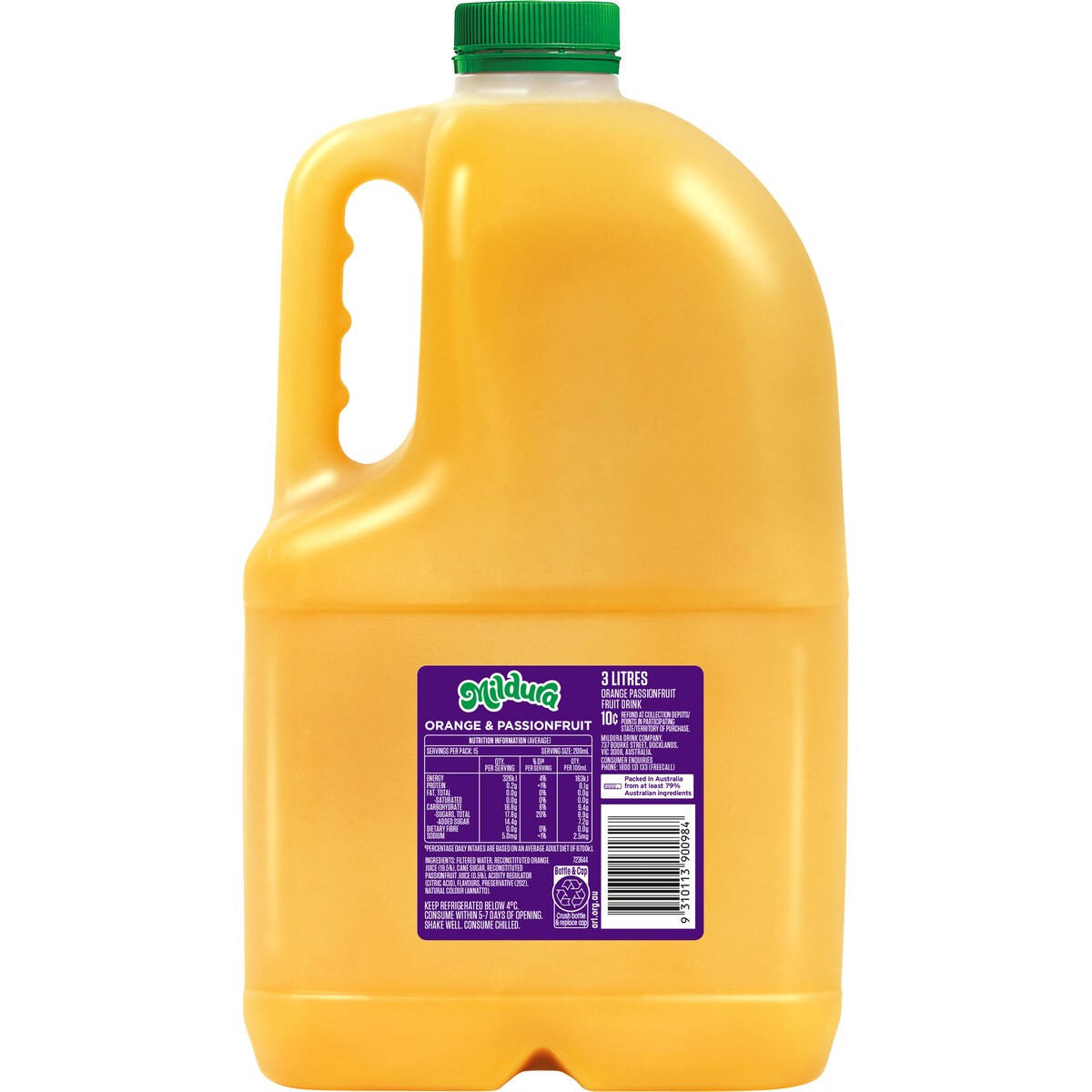 Mildura Orange & Passionfruit Fruit Drink 3L