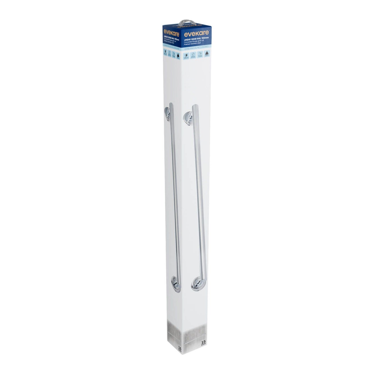 Evekare Linear Grab Rail - 900mm - Polished Stainless Steel