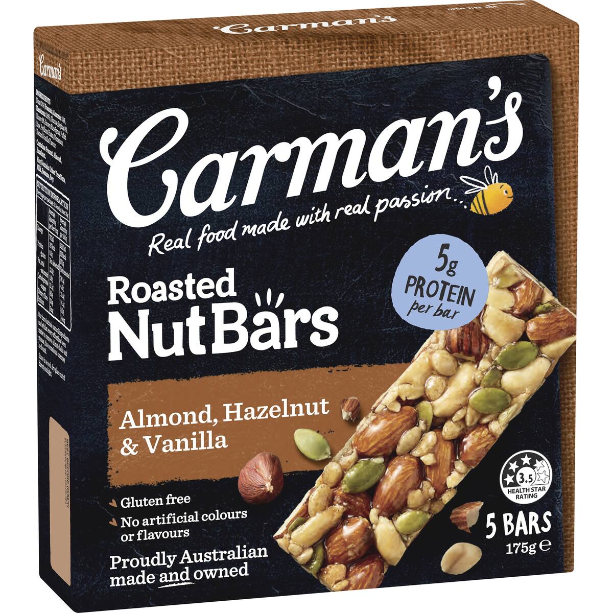 Carman's Nut Bars Almond Hazelnut & Vanilla 5 Pack