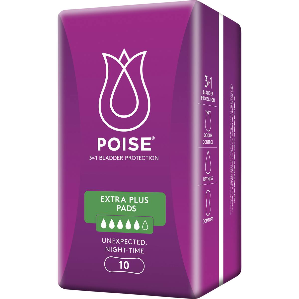 Poise Incontinence Pads Extra Plus 10 Pack
