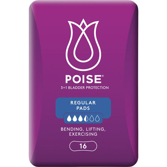 Poise Incontinence Pads Regular 16 Pack
