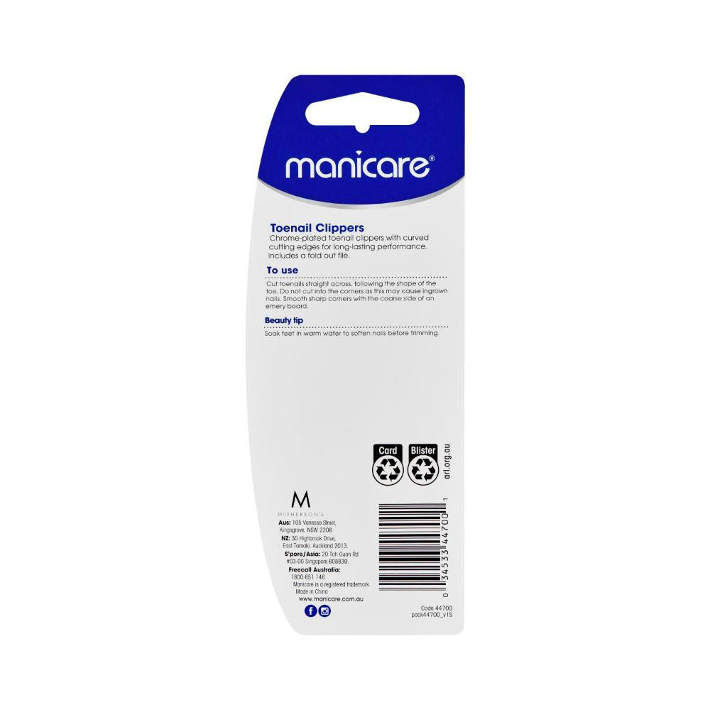 Manicare Toe Nail Clipper With File - 1 pack