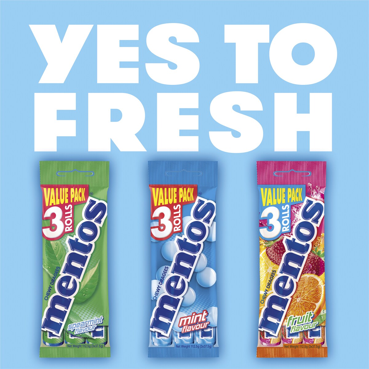 Mentos Mints Spearmint 3 pack