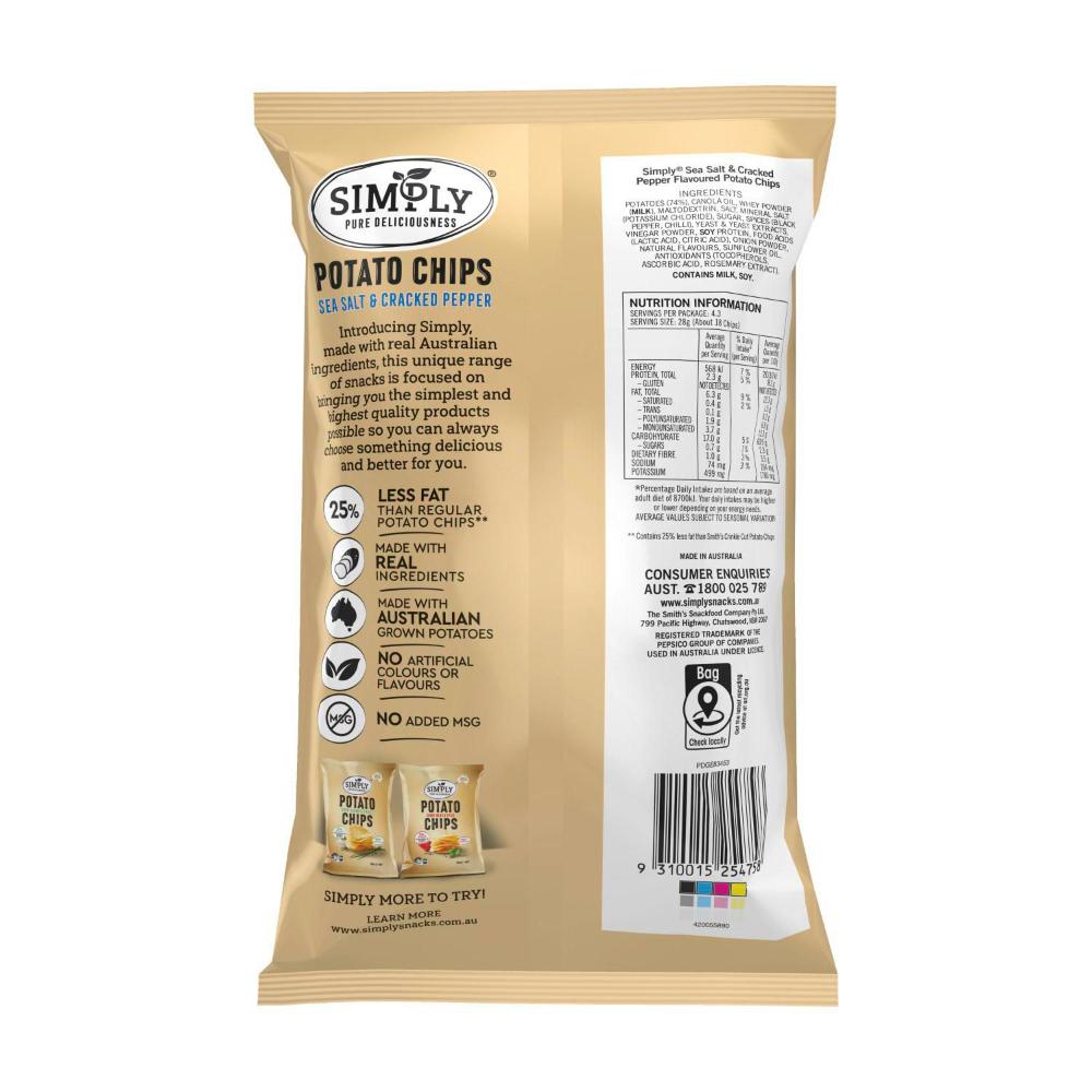 Simply Regular Potato Chips Sea Salt Cracked Pepper - 120g