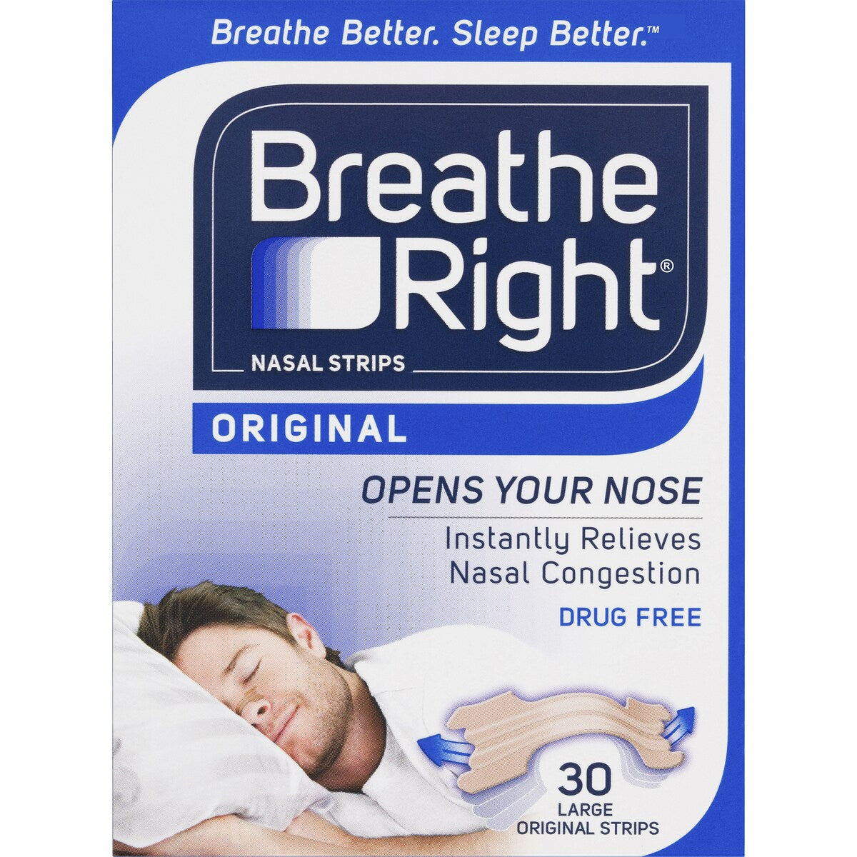 Breathe Right Nasal Strips Large 30 Pack