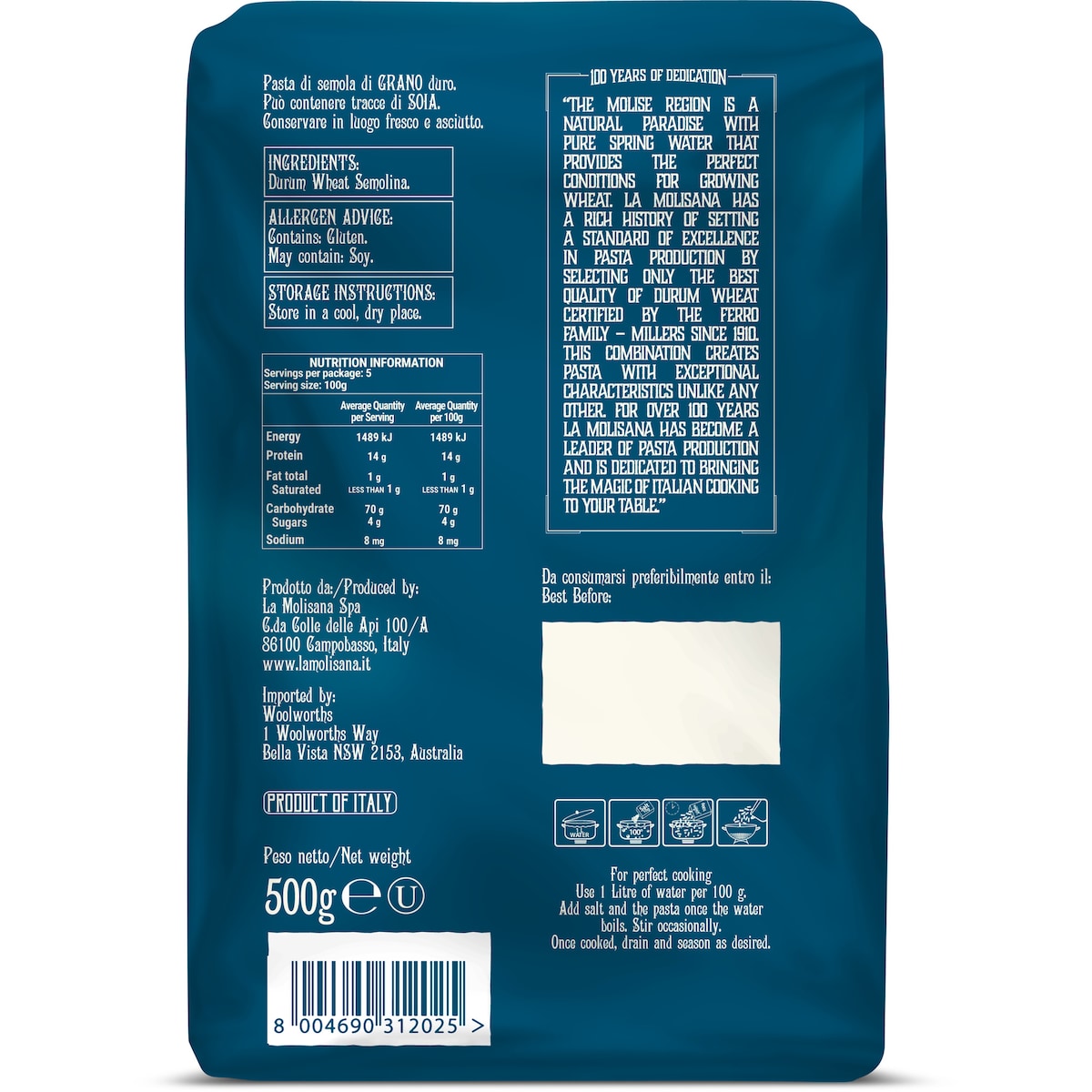 La Molisana Pastificio Extra Di Lusso Penne Rigate 500g