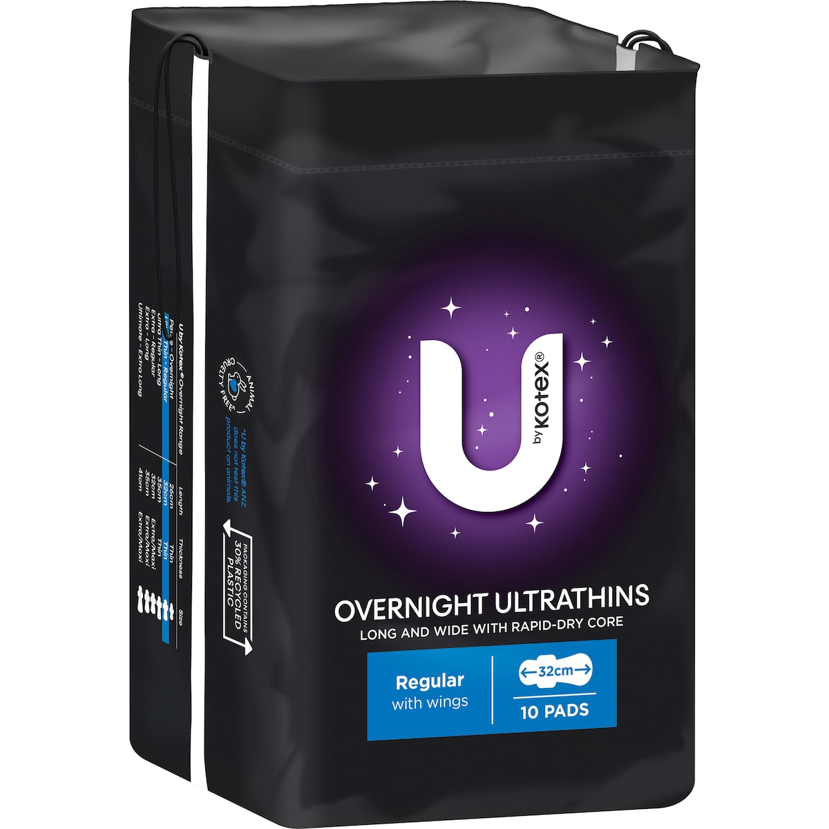 U by Kotex Ultrathin Overnight Pads with Wings 10 pack