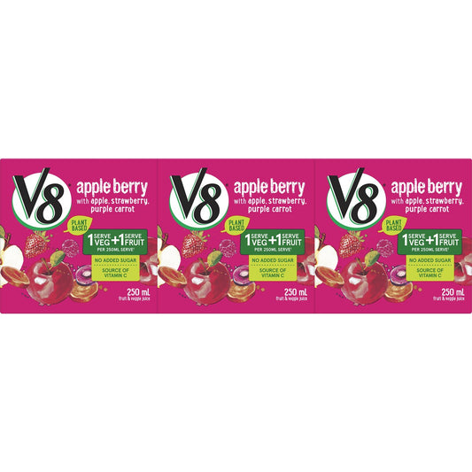 V8 Apple Berry Juice Multipack 3 x 250ml