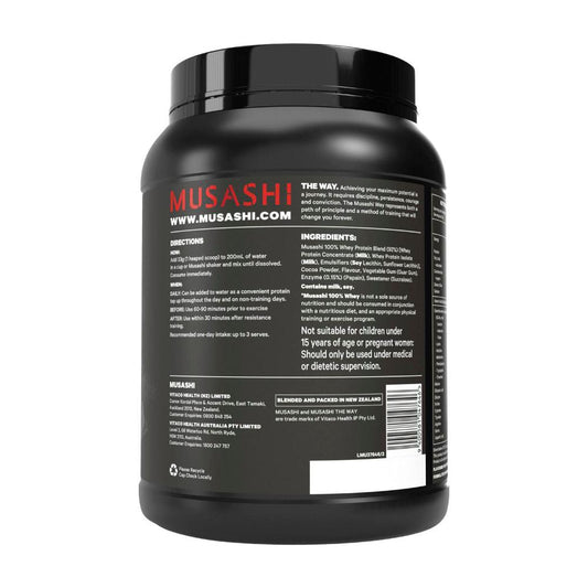 Musashi 100% Whey Protein Powder Chocolate Milkshake - 900g