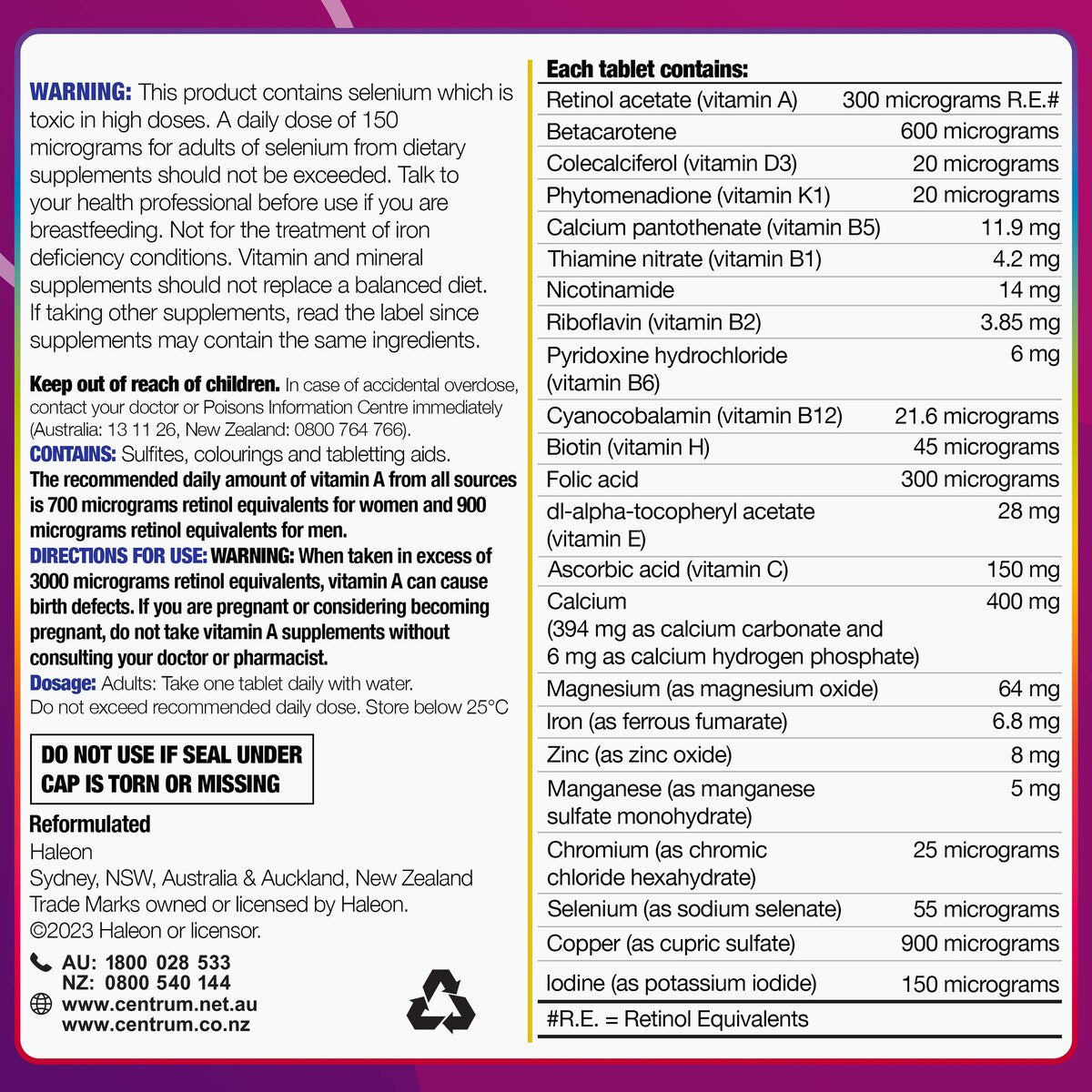 Centrum Women Daily Multivitamin Supplements 60 pack