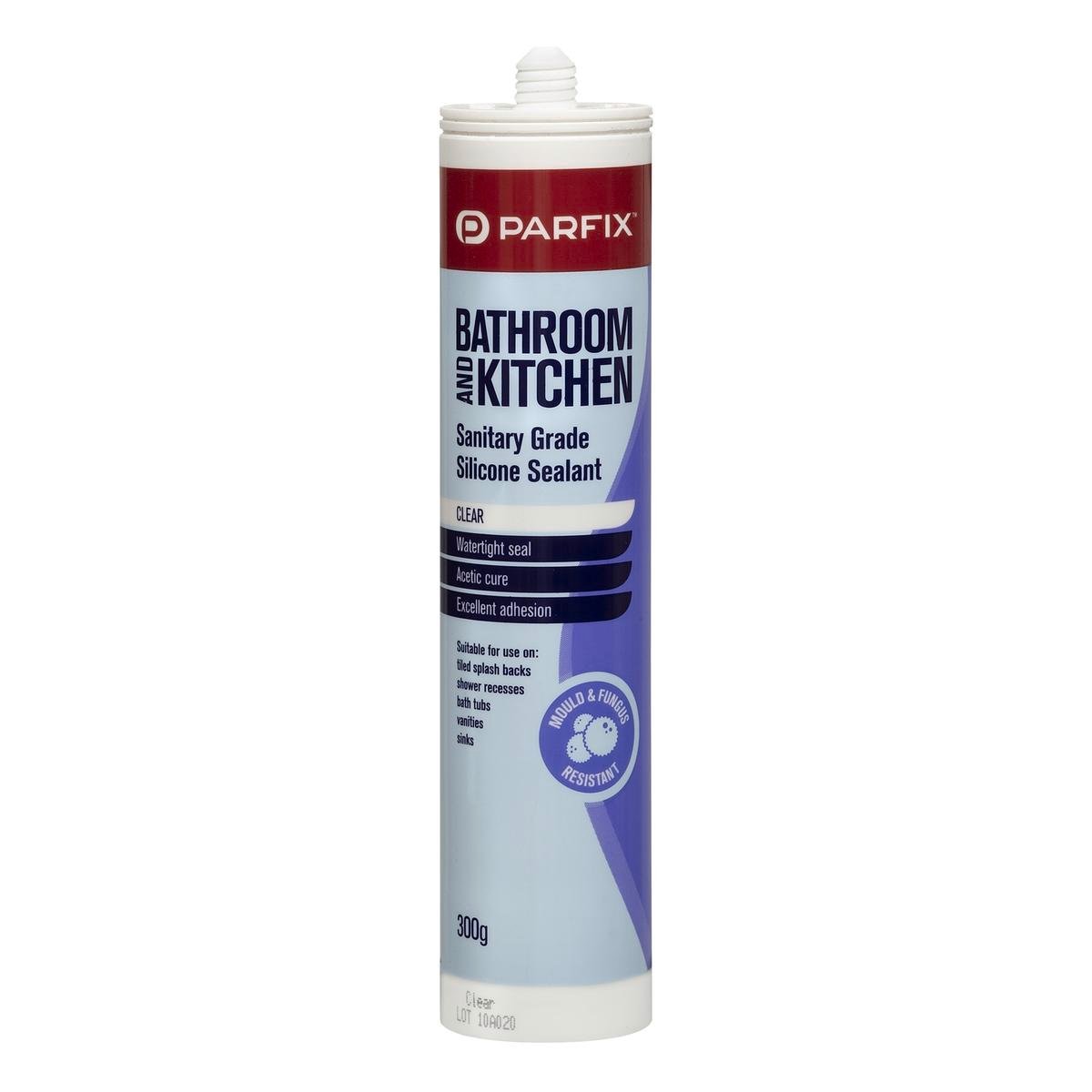 Parfix Clear Bathroom and Kitchen Silicone - 300g - Silicone - Mould Resistant