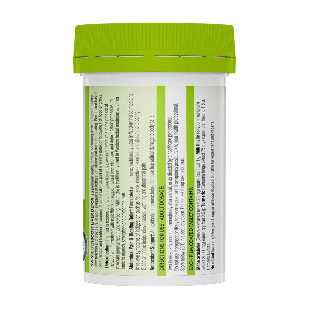 Swisse Ultiboost Liver Detox Helps Relieve Symptoms Of Indigestion & Bloating 60 Tablets - 60 pack
