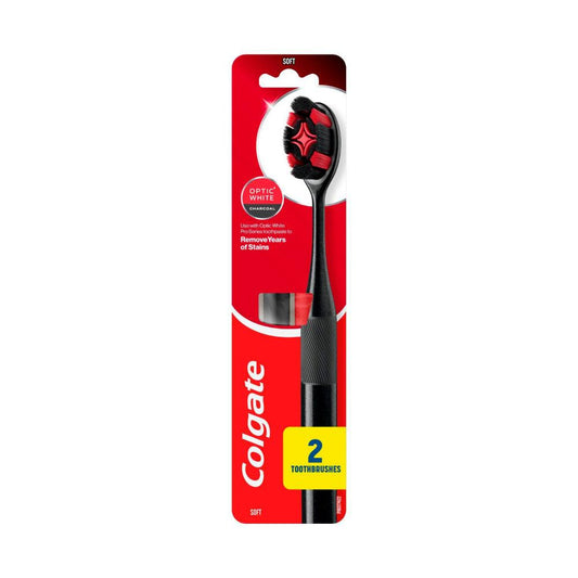 Colgate Optic White Pro Series Charcoal Spiral Bristles - 2 Pack