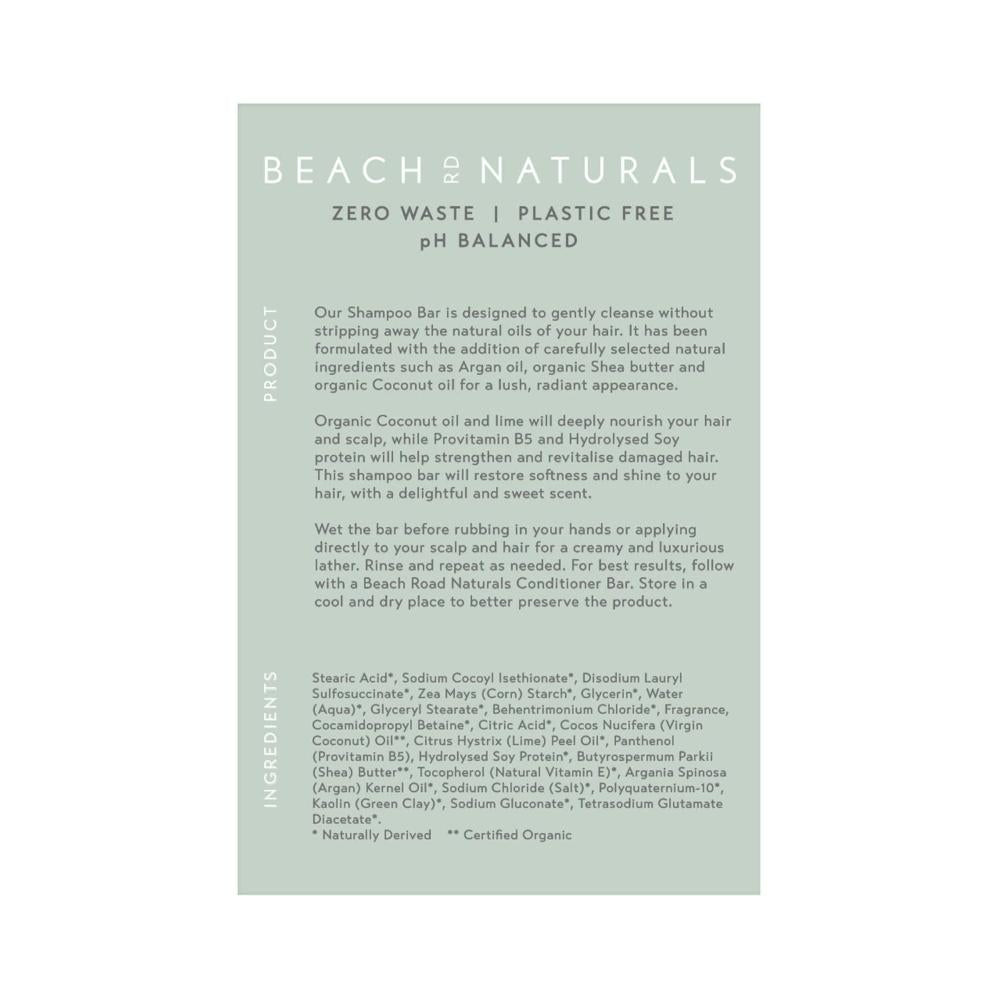 Beach Road Naturals Coconut & Lime Shampoo Bar - 90g