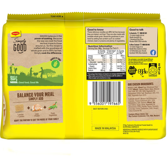 Maggi 2 Minute Wholegrain Chicken Flavour Instant Noodles 5 pack