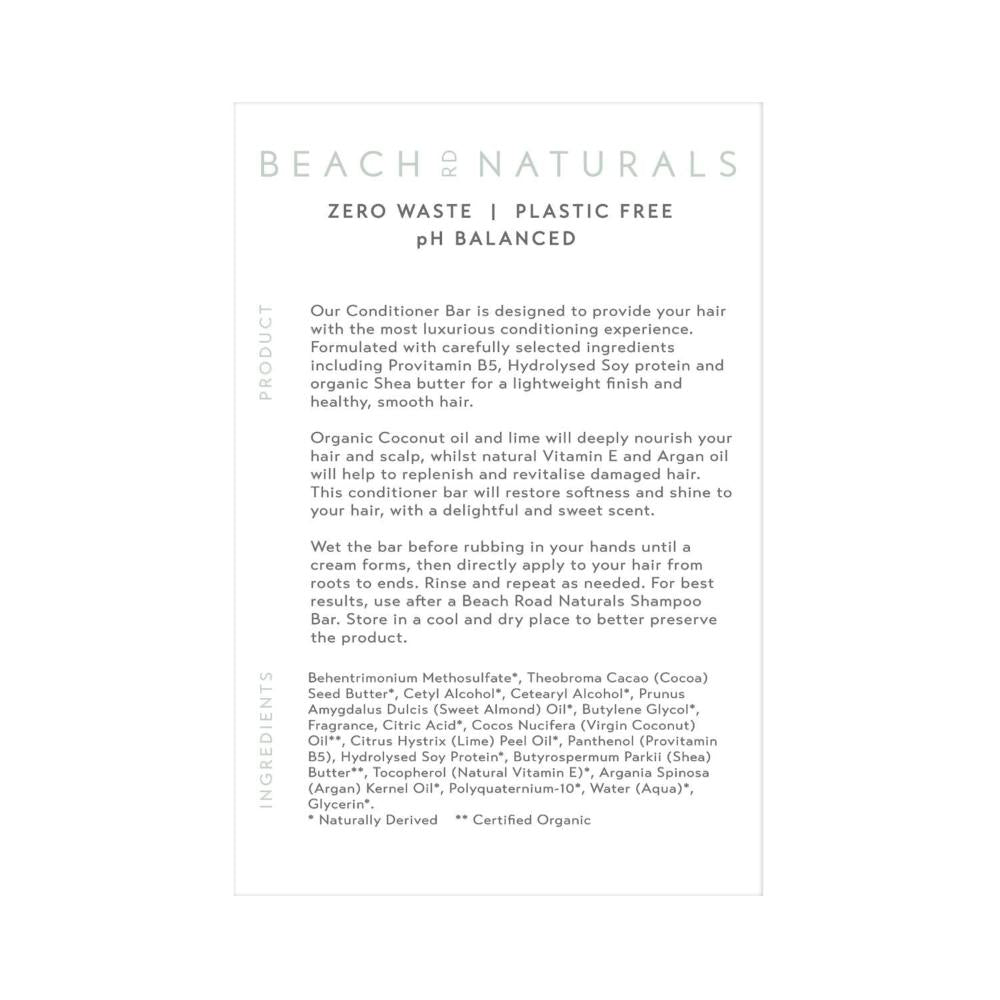 Beach Road Naturals Coconut & Lime Conditioner Bar - 70g