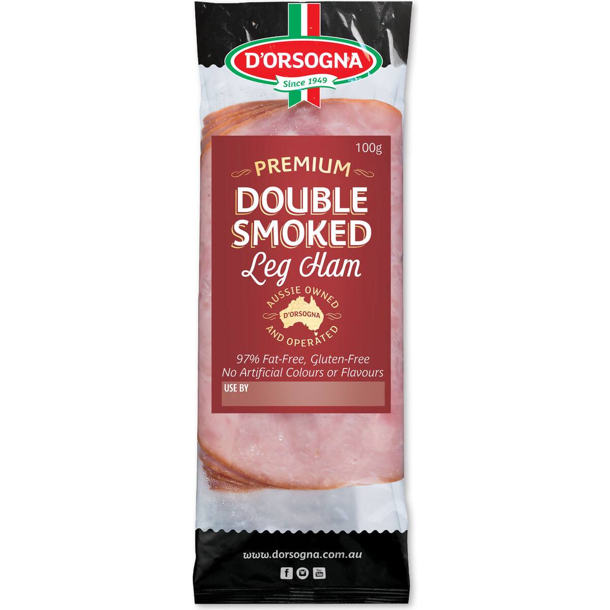 D'orsogna Deli Fresh Ham Double Smoked 100g