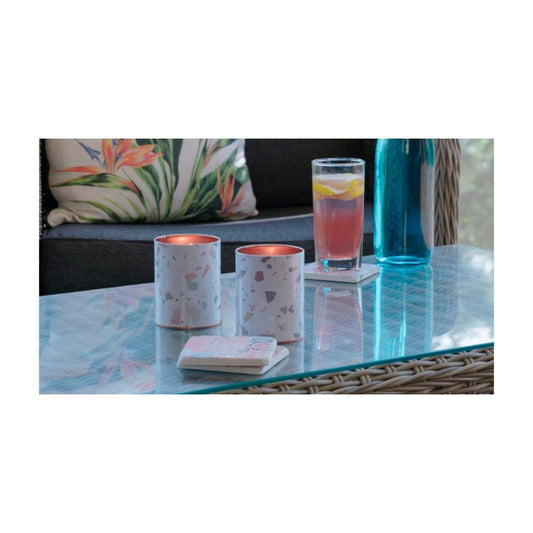 Waxworks Citronella Rose Gold Tin Terrazo Candle - 1 each