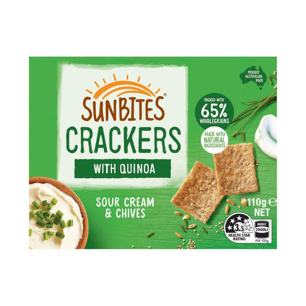 Sunbites Biscuit Crackers Share Pack Sour Cream & Chives | 110g