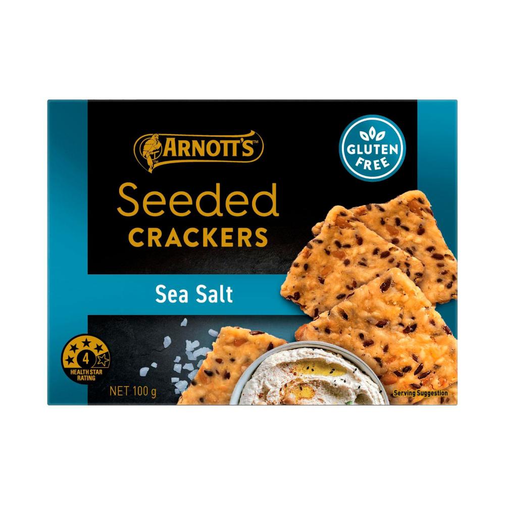 Arnott's Gold Label Seeded Crackers Sea Salt - 100g