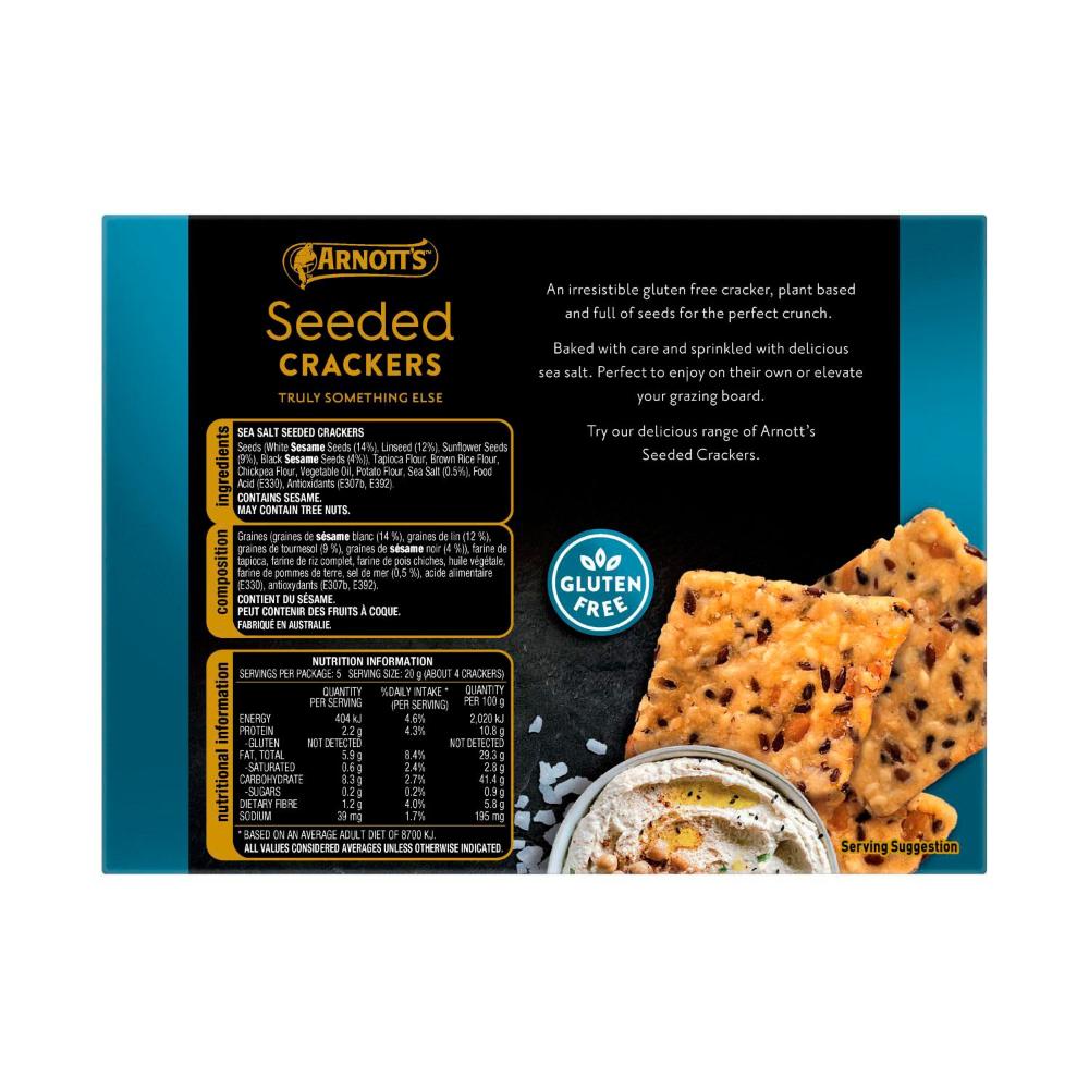Arnott's Gold Label Seeded Crackers Sea Salt - 100g