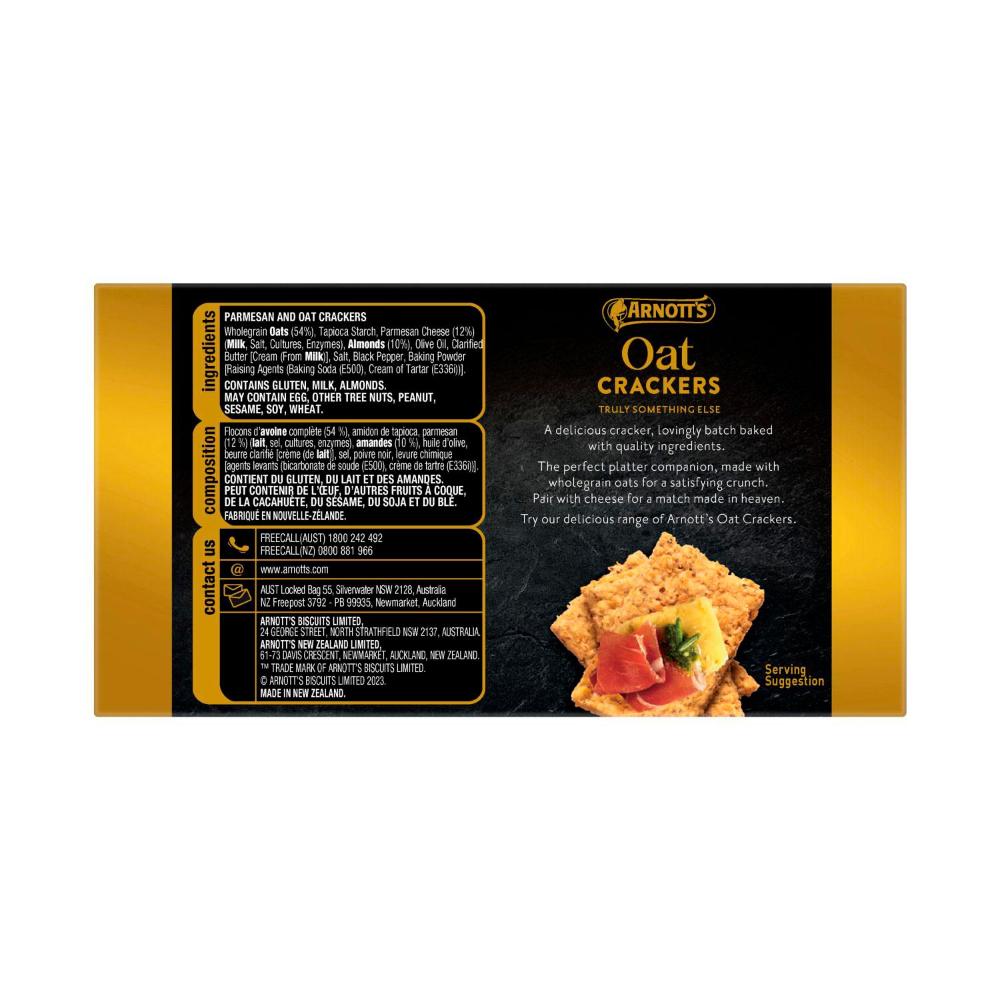 Arnott's Gold Label Oat Crackers Parmesan - 100g