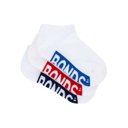 Bonds Kids Logo Low Cut 13-3 3 pack