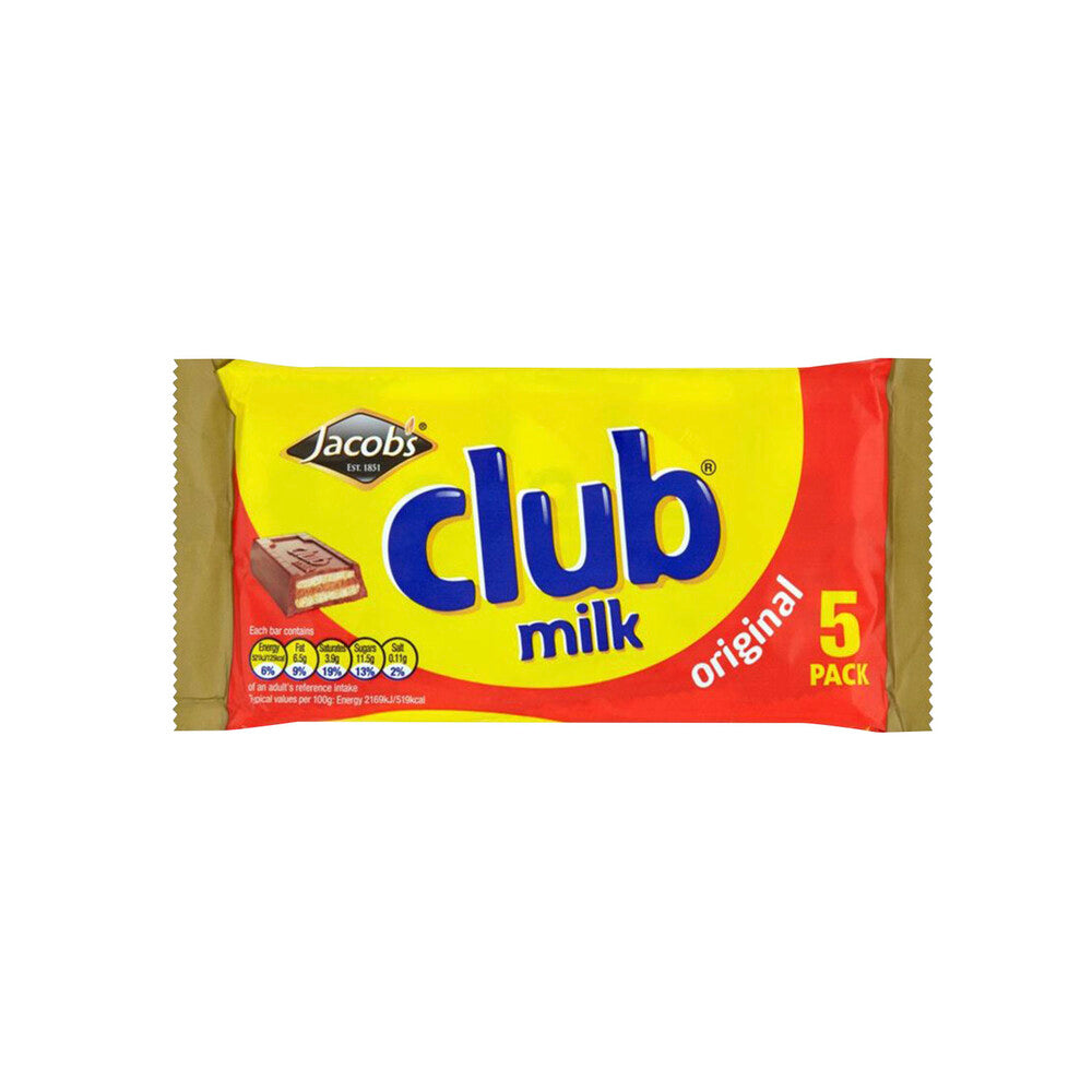 Jacob's Club Milk 5 Pack - 110g