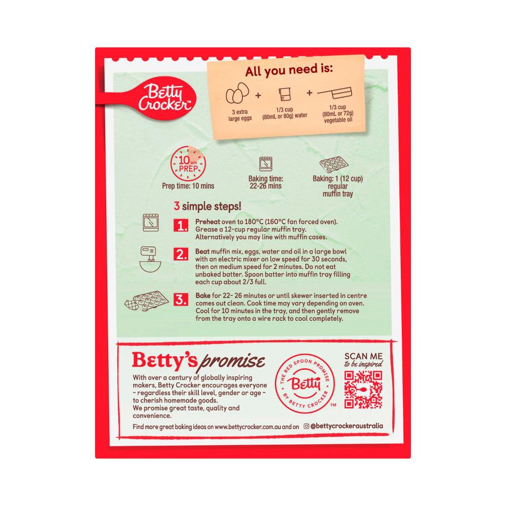 Betty Crocker Sugarfree Chocolate Muffin Mix - 320g