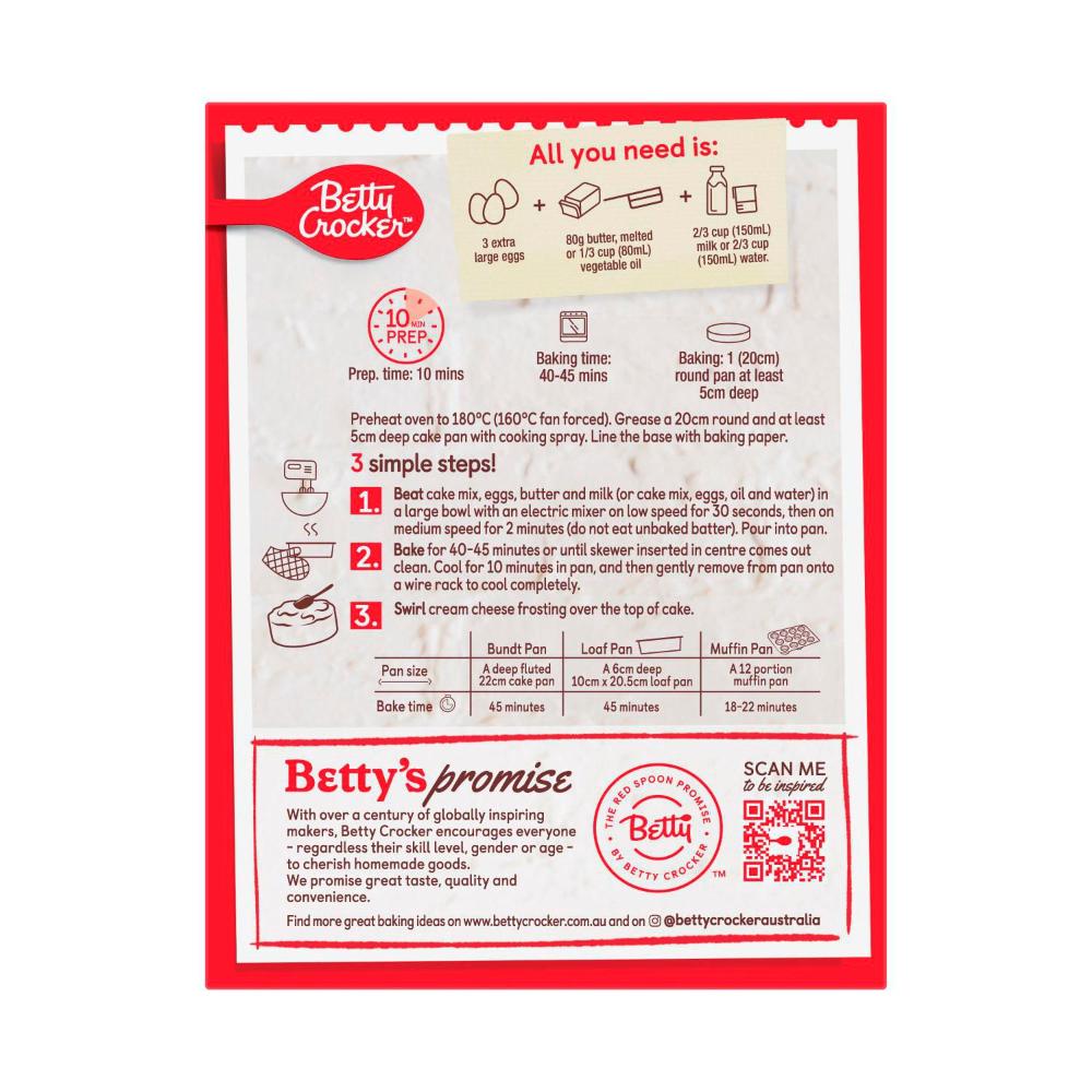 Betty Crocker Red Velvet Cake Mix - 450g