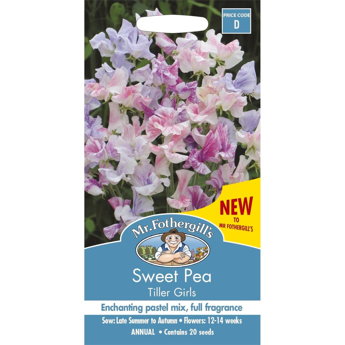 Mr Fothergill Sweet Pea Tiller Girls Seeds 75mm Fragrant Floral