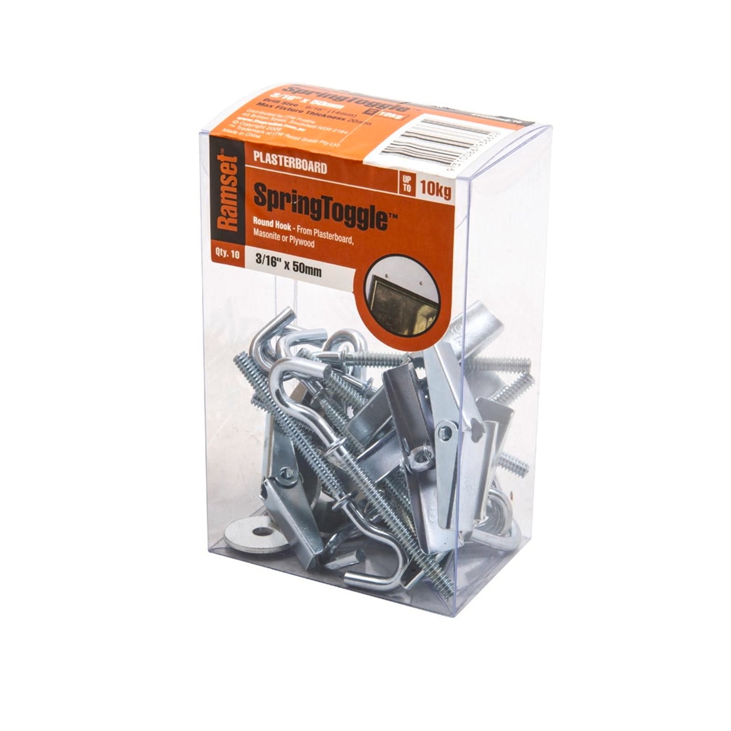 Ramset Spring Toggle - 3/16" x 50mm - 10 Pack