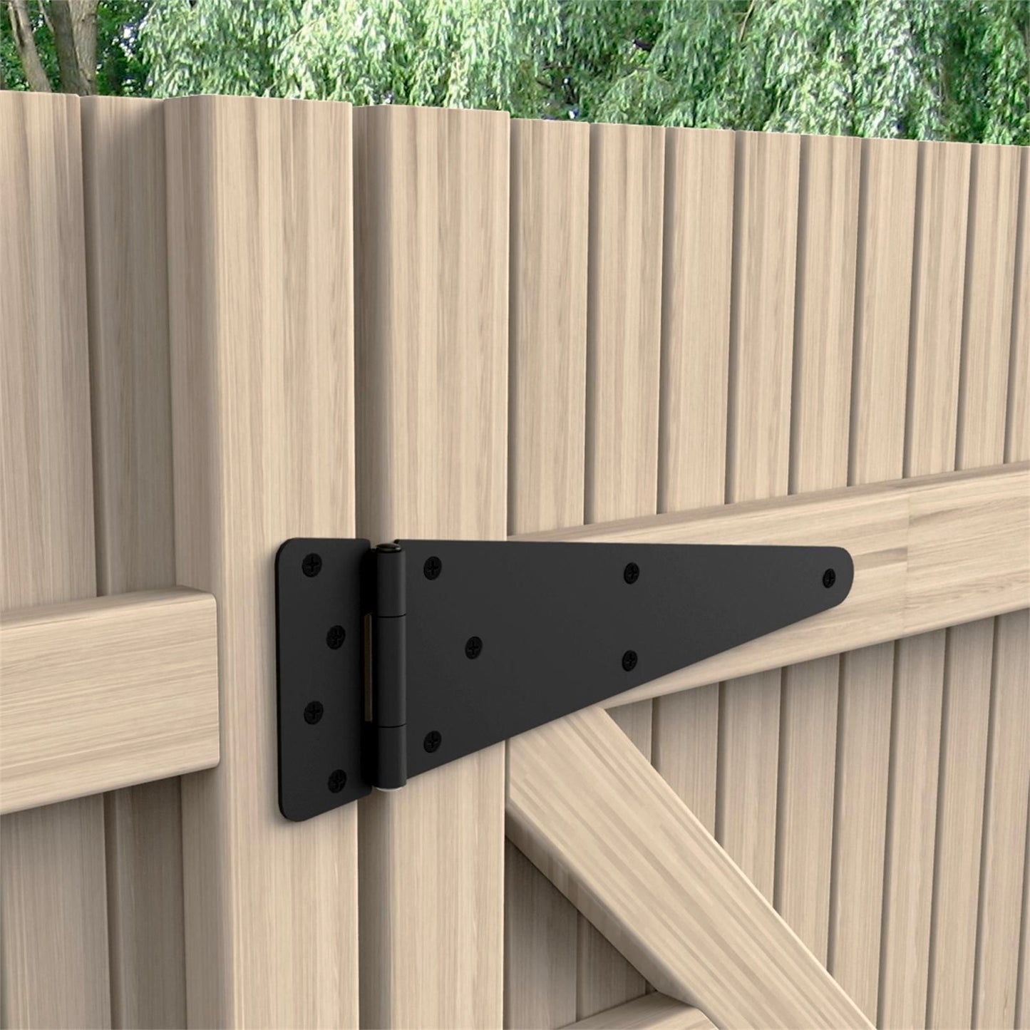 Zenith Matte Black Tee Gate Hinge - 347mm - 2 Pack