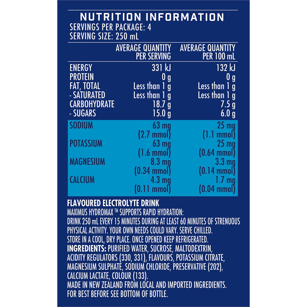 Maximus Blue Isotonic Sports Drink 1L