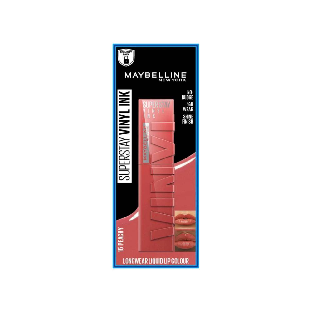 Maybelline Super Stay Vinyl Ink Lipstick Peachy - 4.2mL