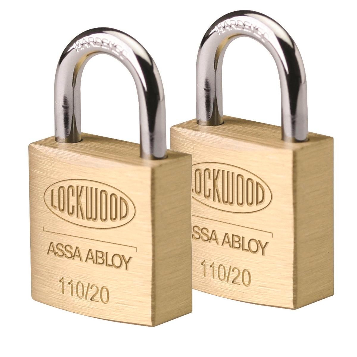 Lockwood 20mm Solid Brass Padlocks 2 Pack - Durable - Easy To Carry
