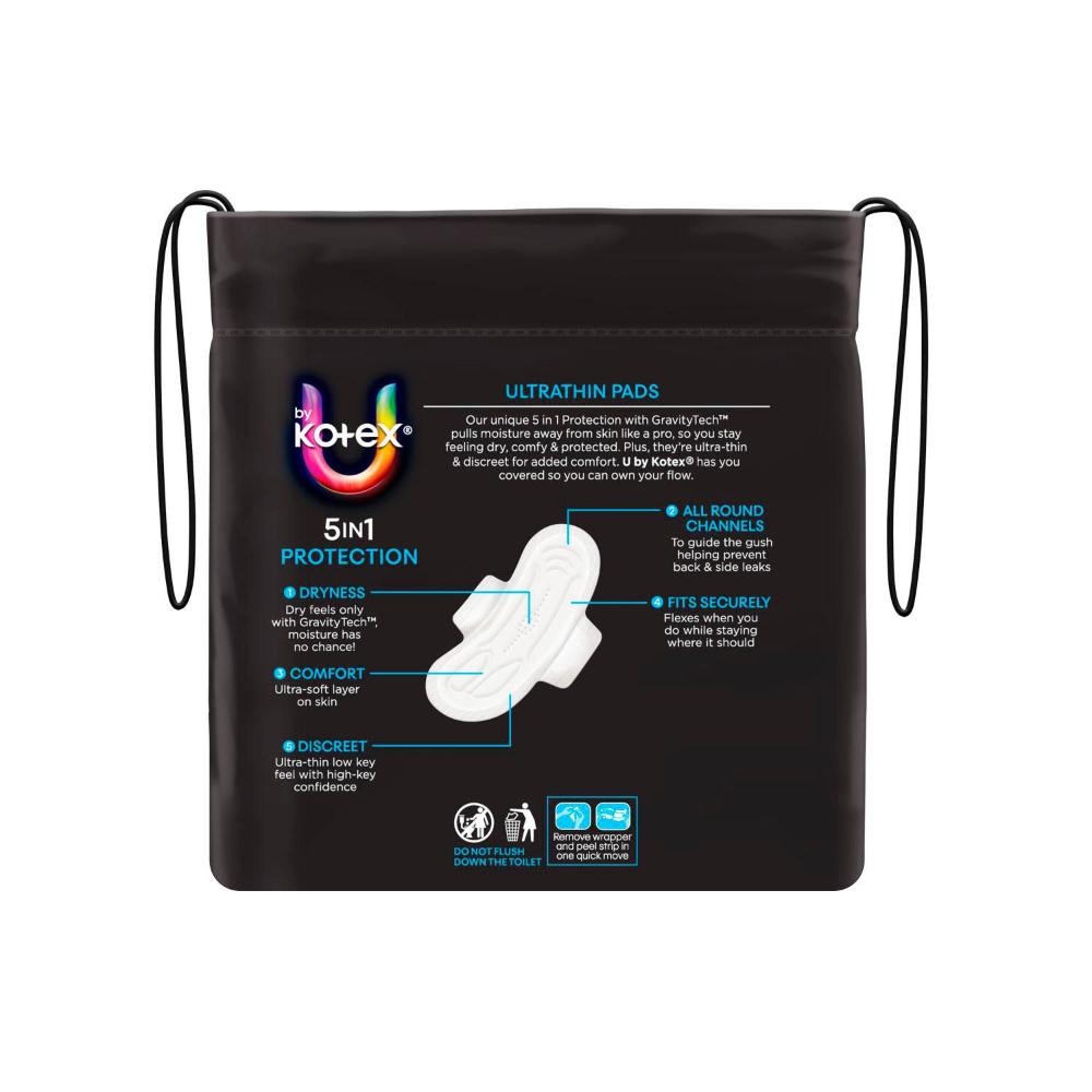 U By Kotex Ultra Thin Regular Pads With Wings - 20 pack