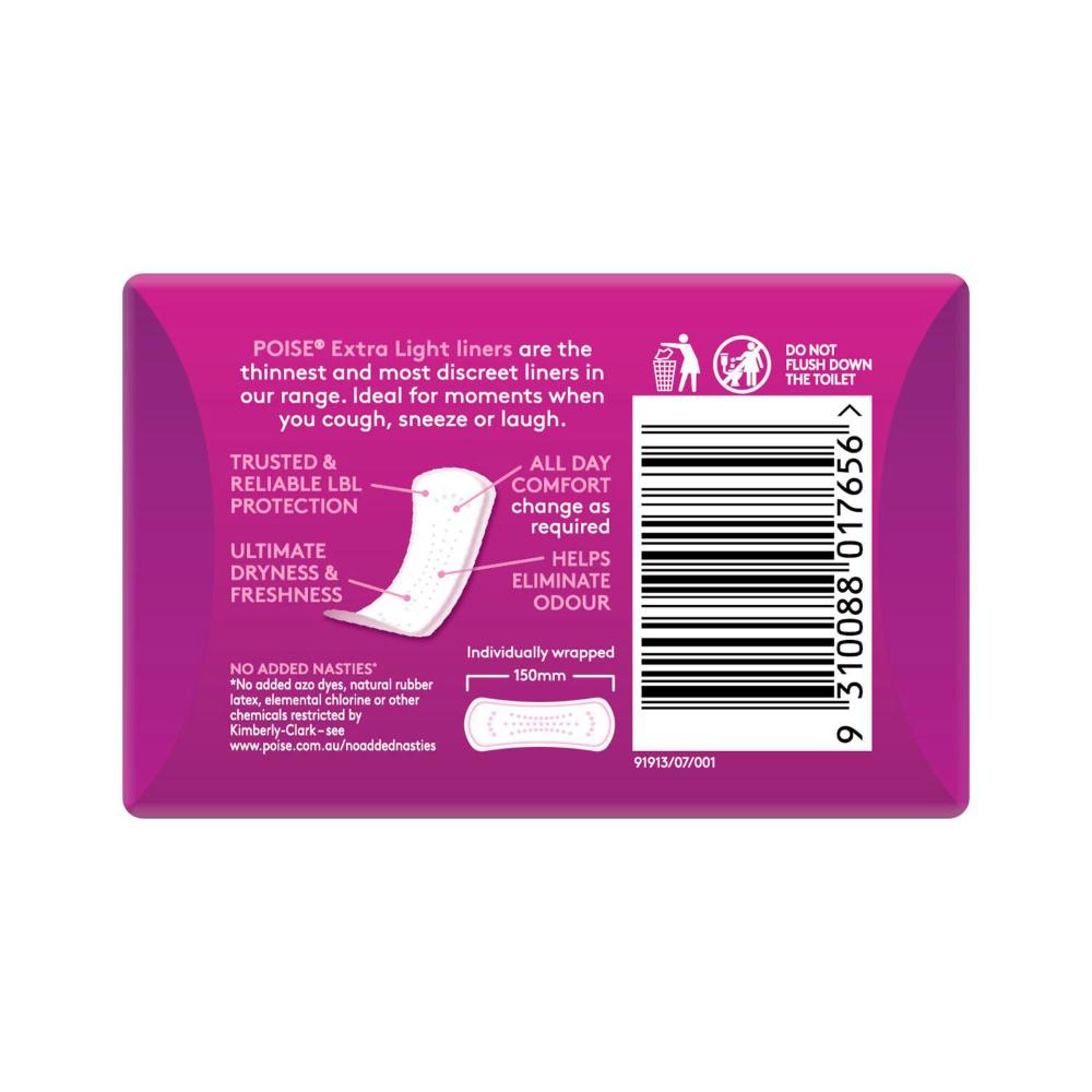 Poise Liners For Bladder Leaks Extra Light - 30 pack