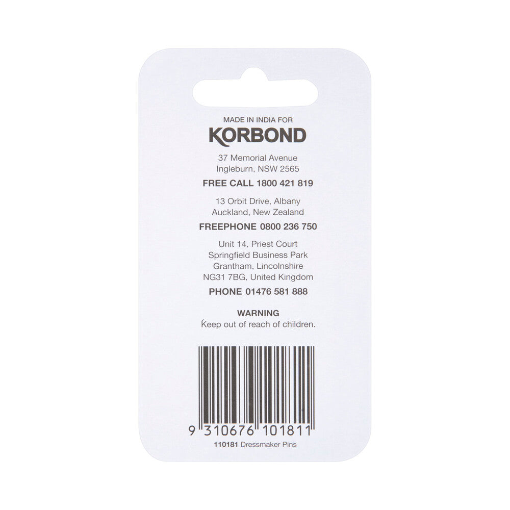 Korbond Dressmaking Pins - 1 each